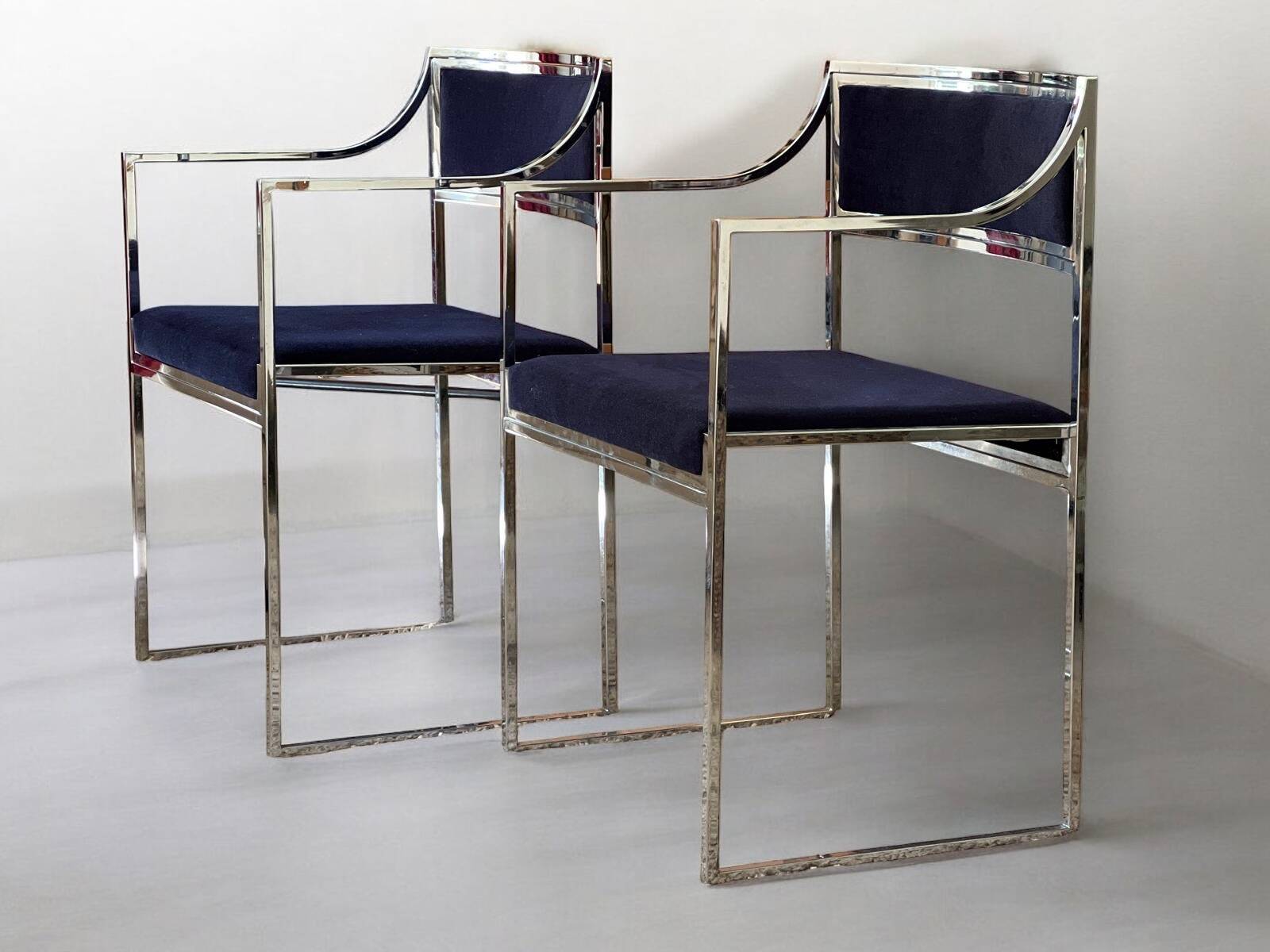 Set of 4 chairs and 2 armchairs model SQ by Willy Rizzo 1970