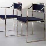 Set of 4 chairs and 2 armchairs model SQ by Willy Rizzo 1970