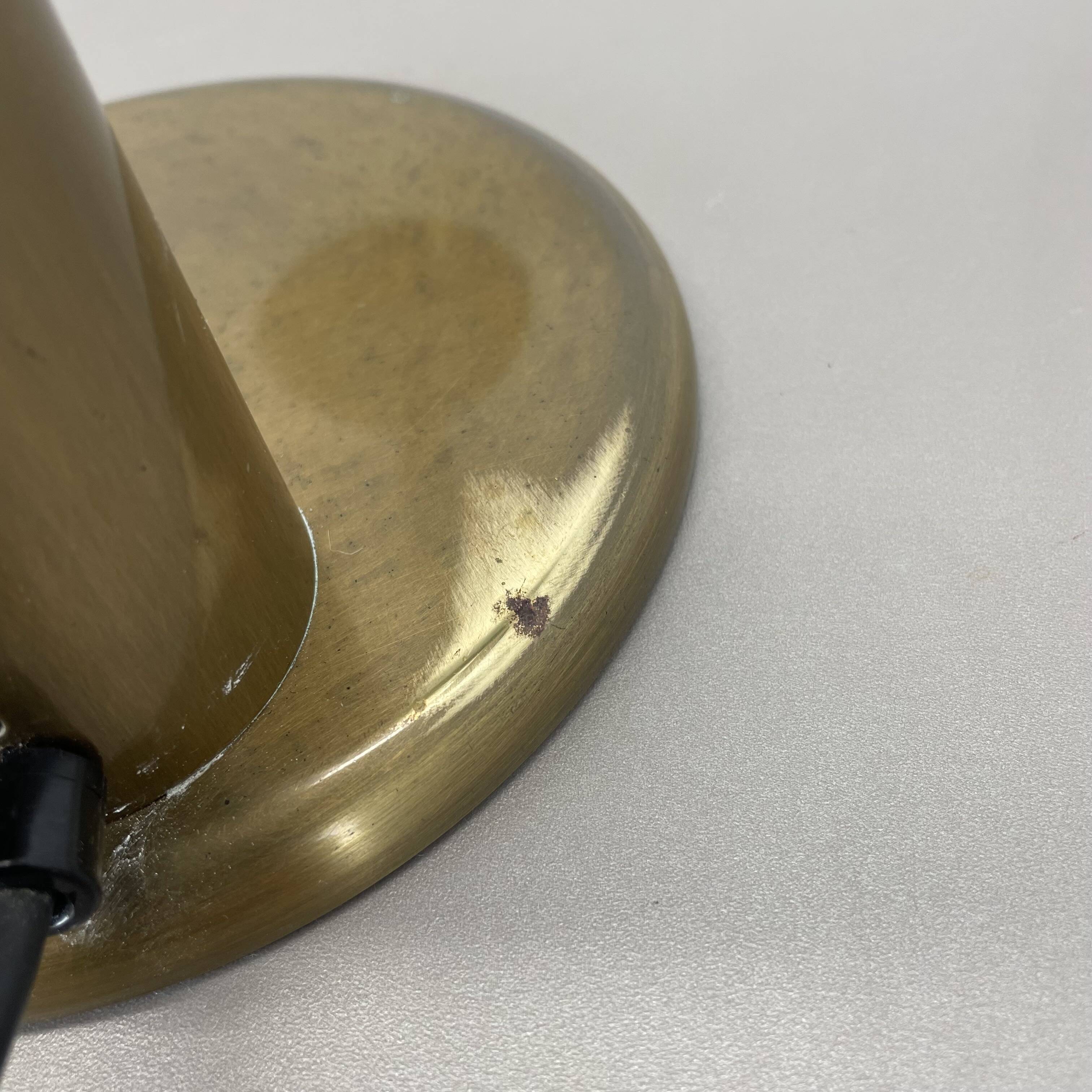 Large Modernist 60cm Table Lamp in Brass and Metal by Florian Schulz, Germany, 1970s