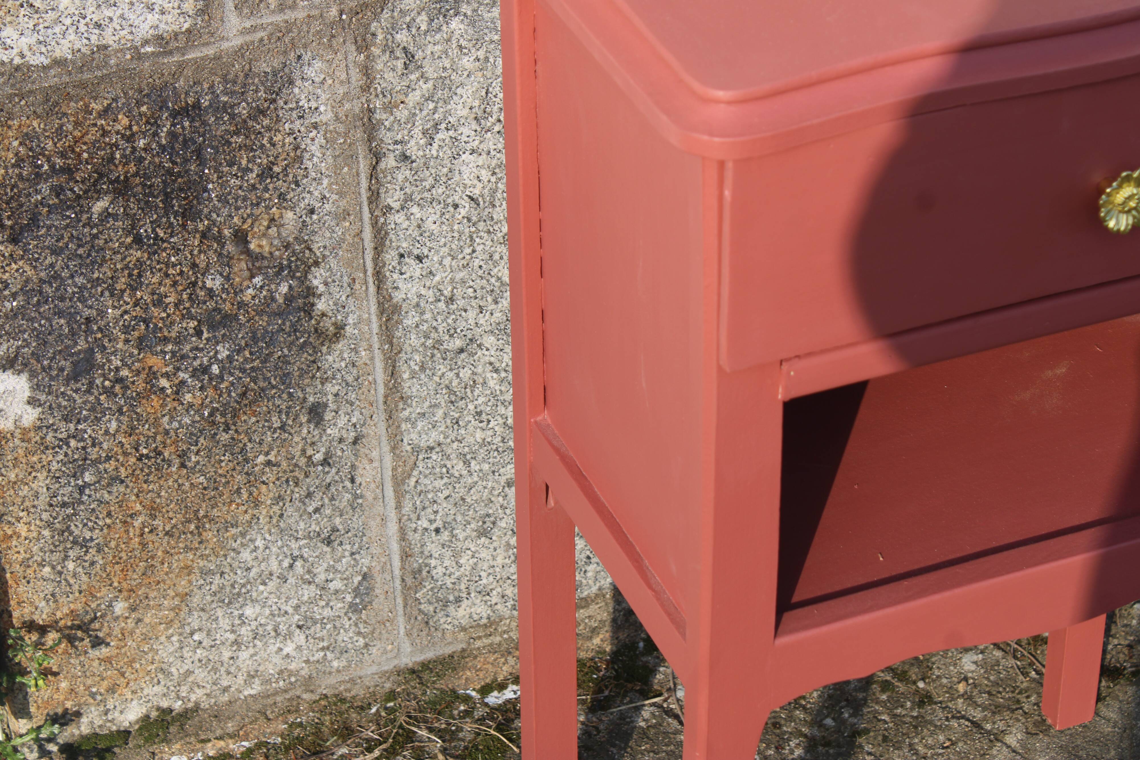 Terracotta pink bedside table