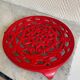 Vintage red Decotec enameled cast iron trivet