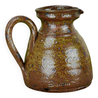 Stoneware pitcher signed Baudat