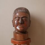 Kanak head wooden sculpture New Caledonia handmade object tribal ethnic marotte face