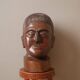 Sculpture en bois tête Kanak Nouvelle Calédonie objet fait main visage marotte ethnique tribal