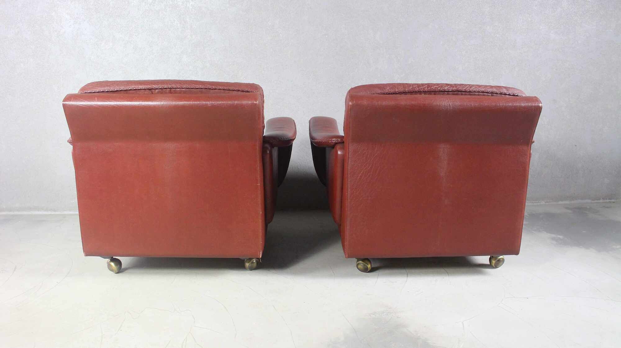 1970s Danish Brown Leather Chairs By Madsen & Schubell