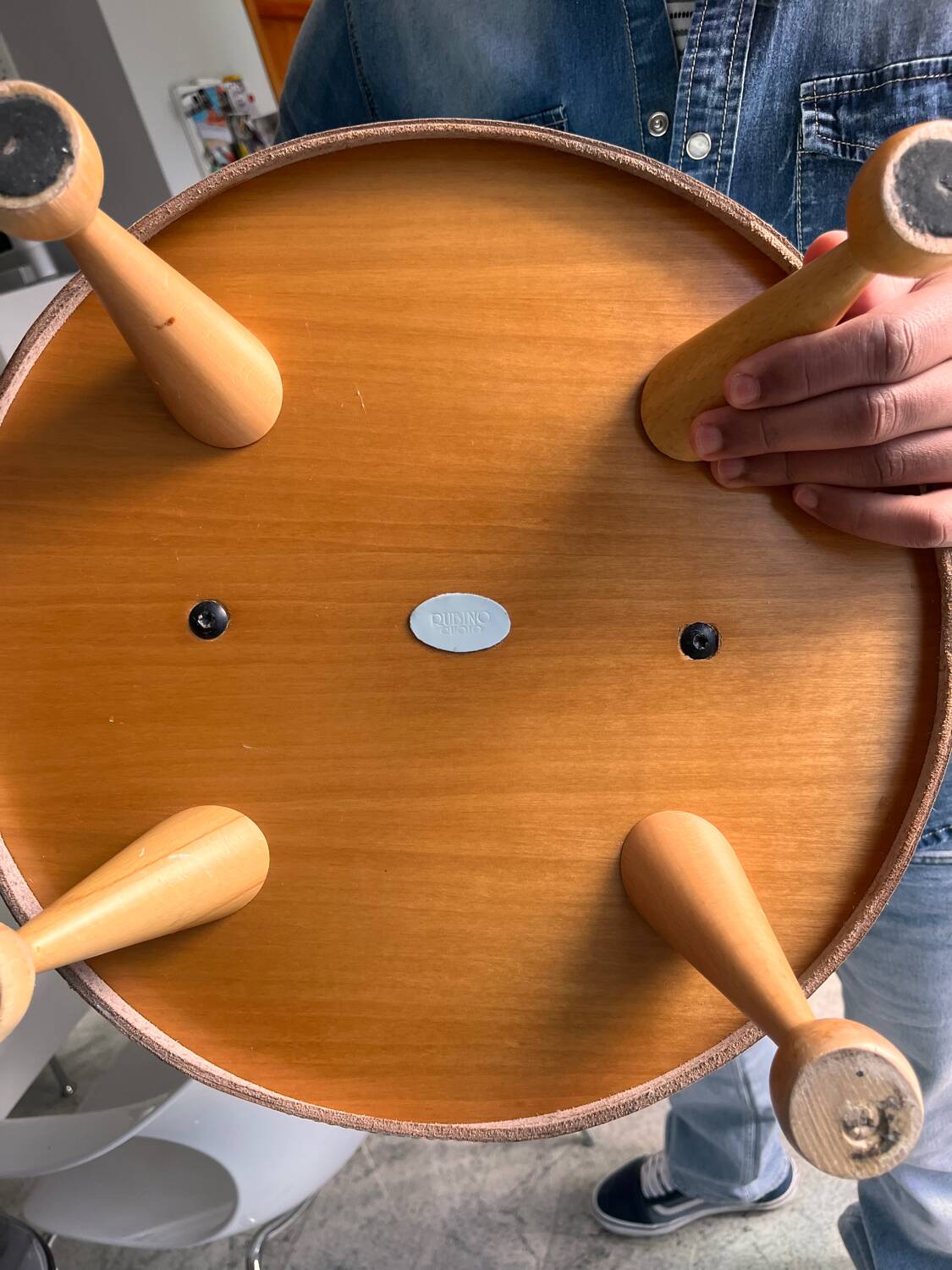 Vintage leather magazine holder