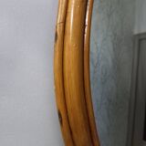 Oval rattan mirror, 1960s