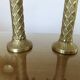 Pair of "palm tree" candlesticks in solid gilded brass, 1970