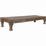 Table Low Patine Brown Old Teck Piece of Origin India