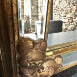 Bevelled gold Deknudt mirror with frames, Belgium, 20th century.