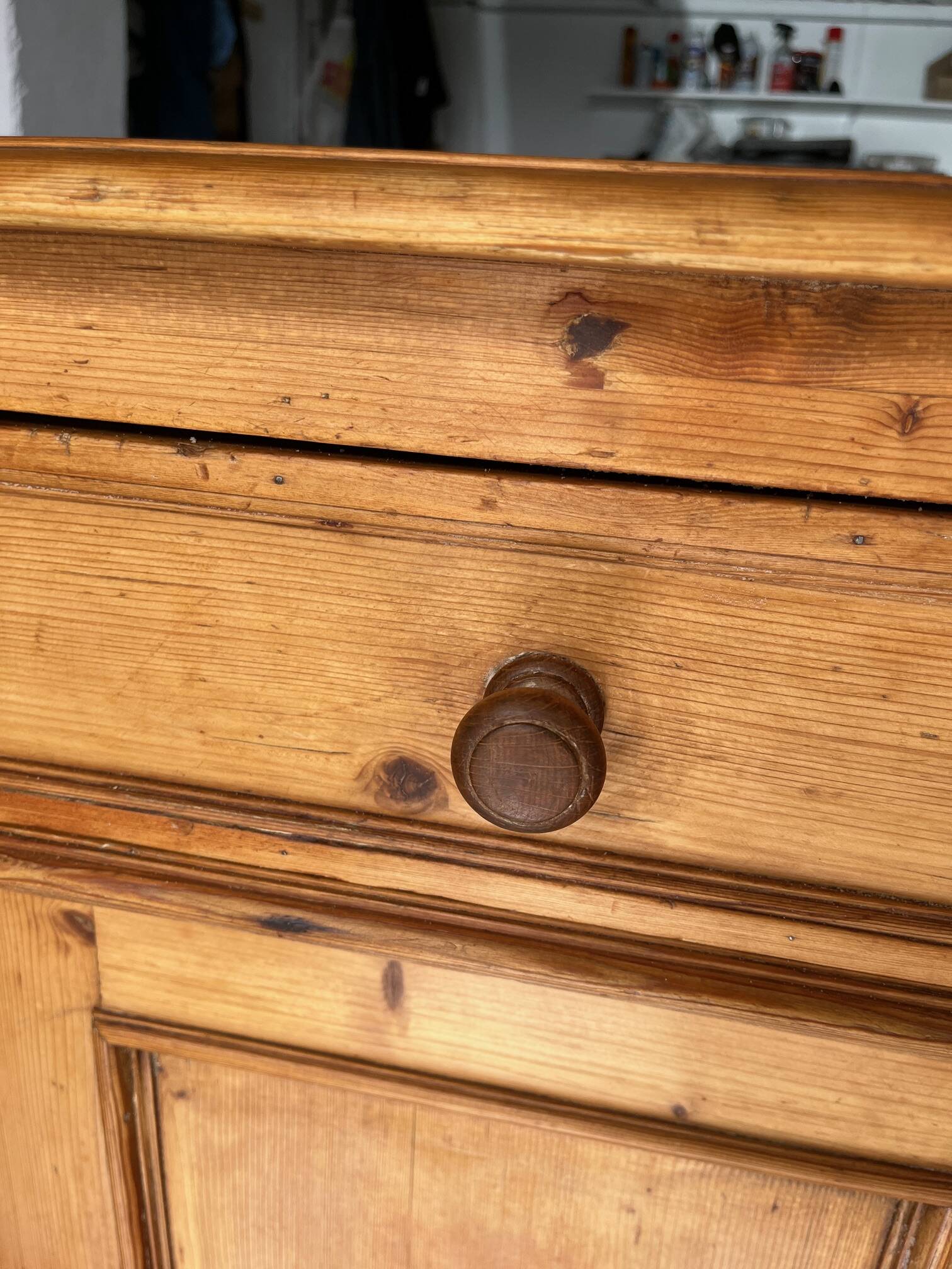 Antique 2-part pine sideboard