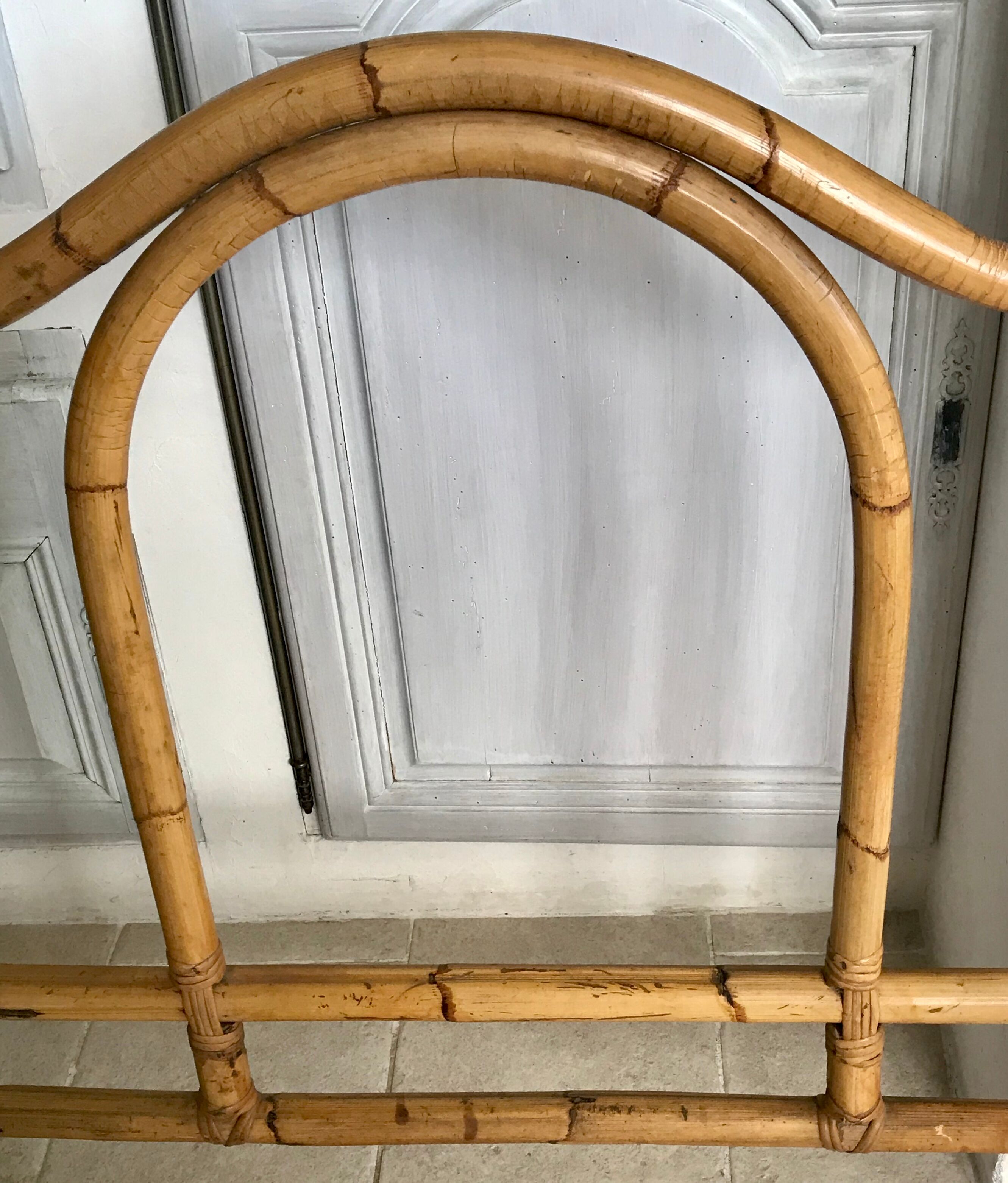 Vintage rattan and bamboo headboard