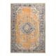 6x9 Pumpkin Orange Turkish Vintage Rug, 187x271 Cm