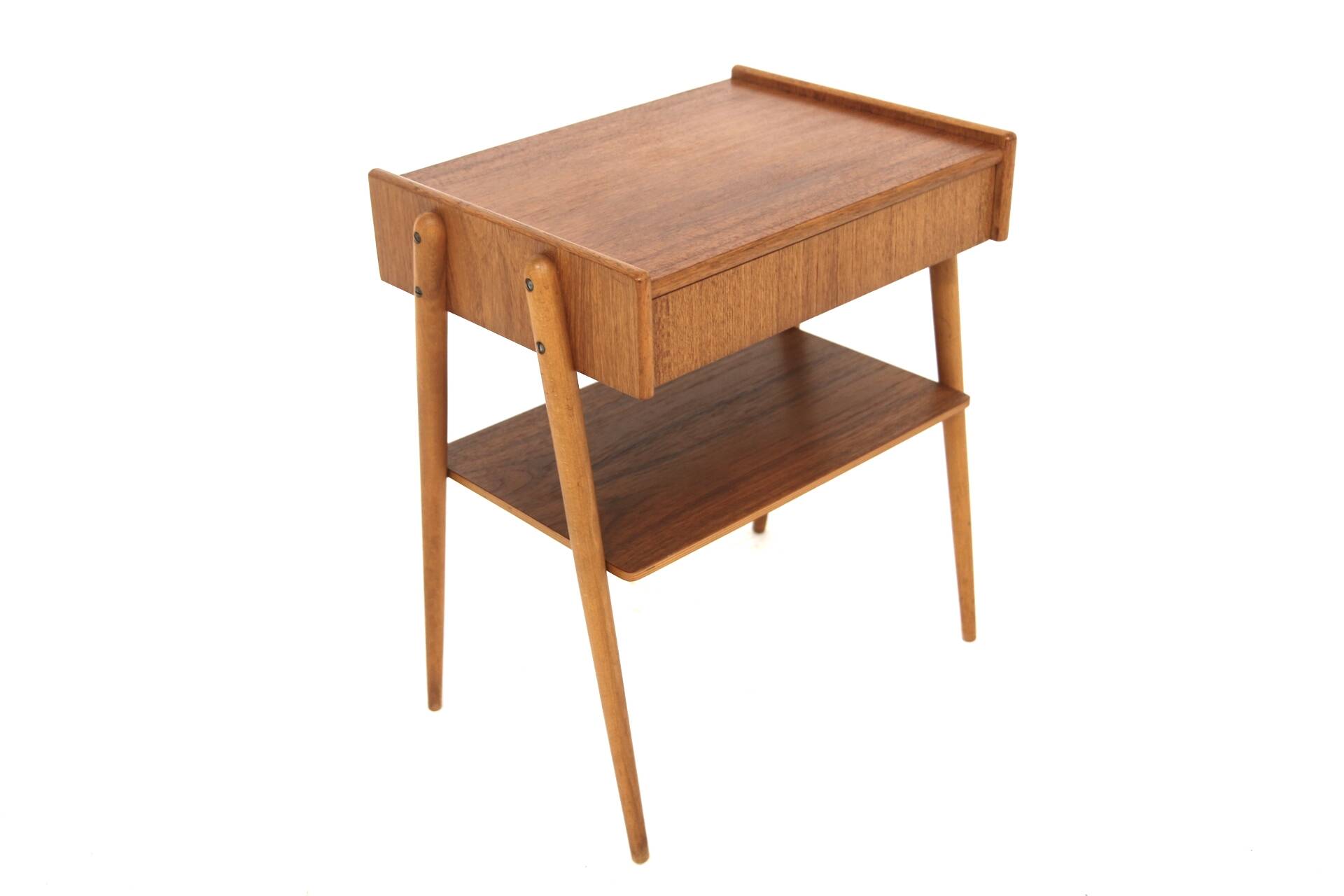 Table de chevet scandinave en teck Carlström Suède 1960