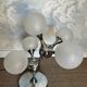 Unique table lamp with a chrome frame and opaque glass globes, 1970s, Space Age, Atomic Age, Sputnik