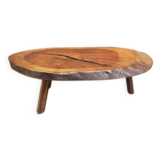 Brutalist tripod tree root coffee table, 1970s