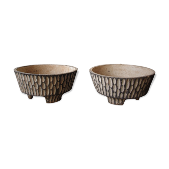 Set of 2 concrete planters, 1970s