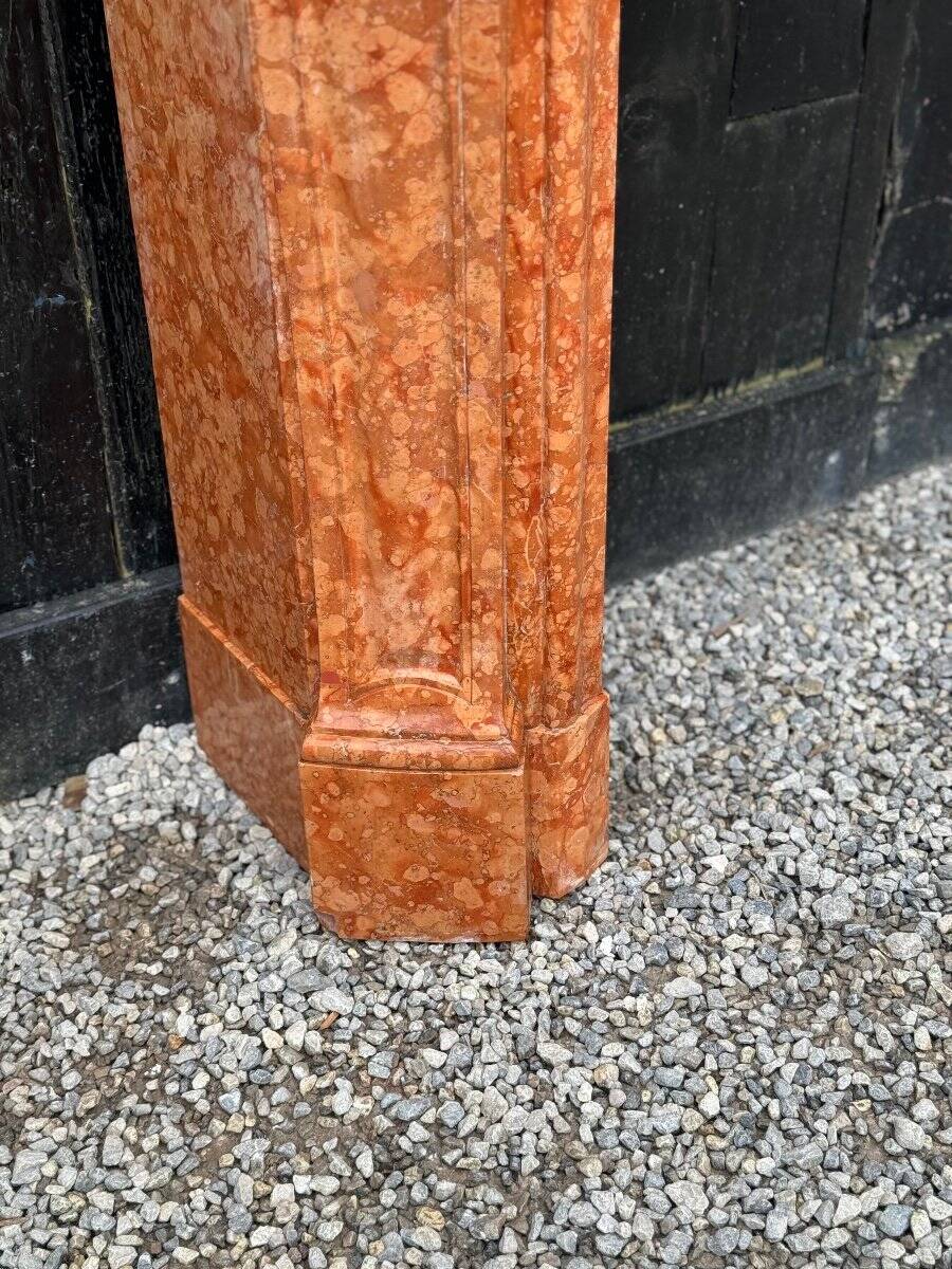 Louis XV Style Fireplace In Red Verona Marble Circa 1880