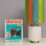 White Encased Glass Table Lamp with Three-Lighting Options, Italy