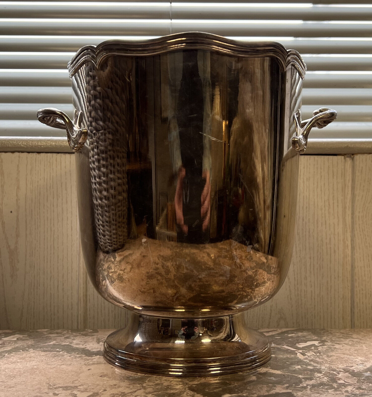 Two silver metal ice buckets hallmarked around 1900