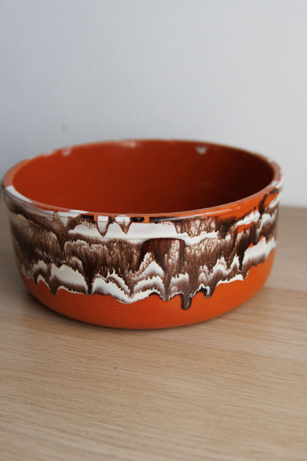 Enamelled terracotta salad bowl