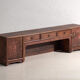 Antique low cabinet painted in pine wood – China, around 1900