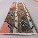 Small vintage Turkish rug 36x103 cm, short runner, mini carpet 2559