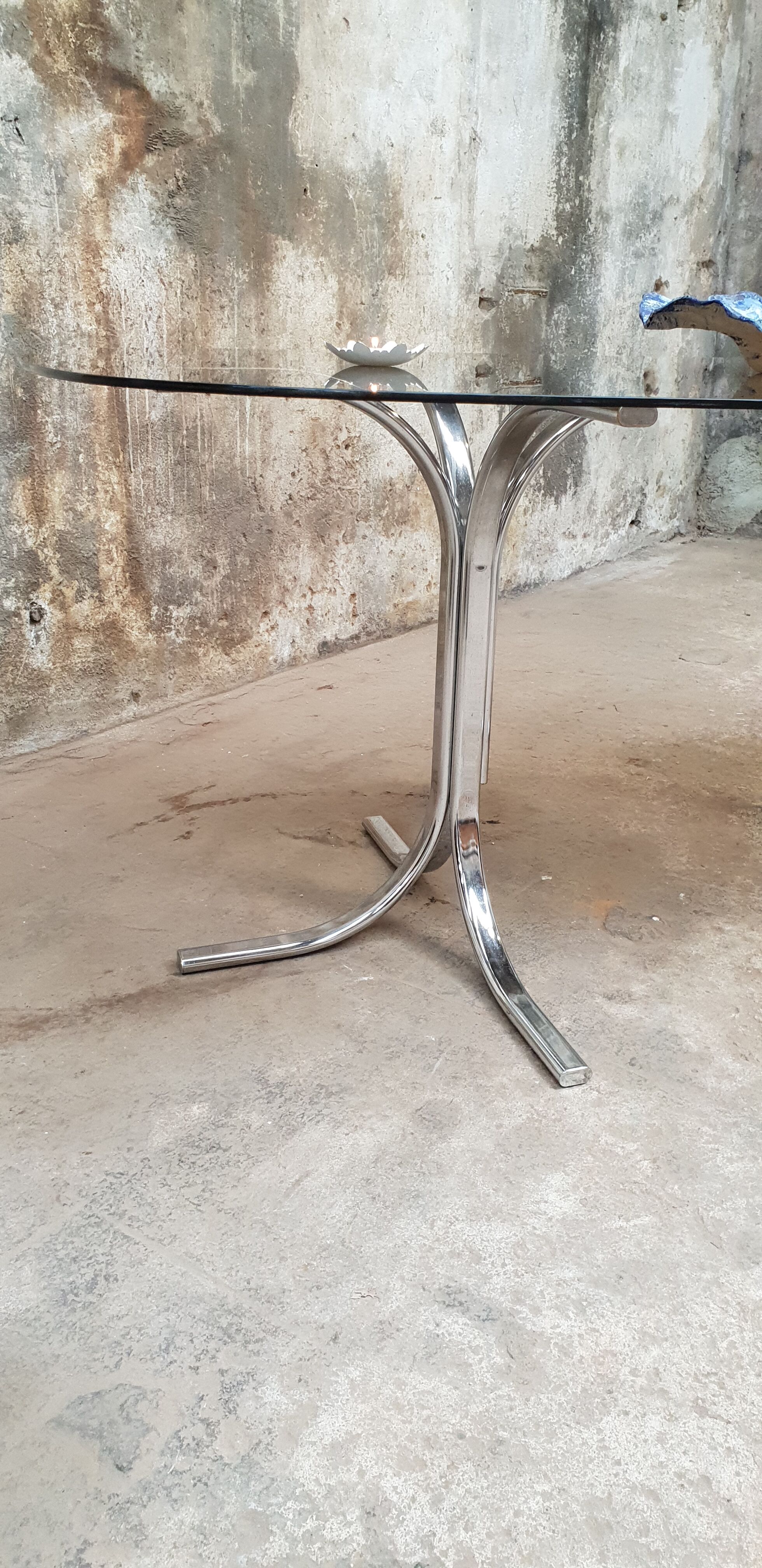 Table ovale en verre vintage