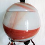 Globe vase with Murano glass lid