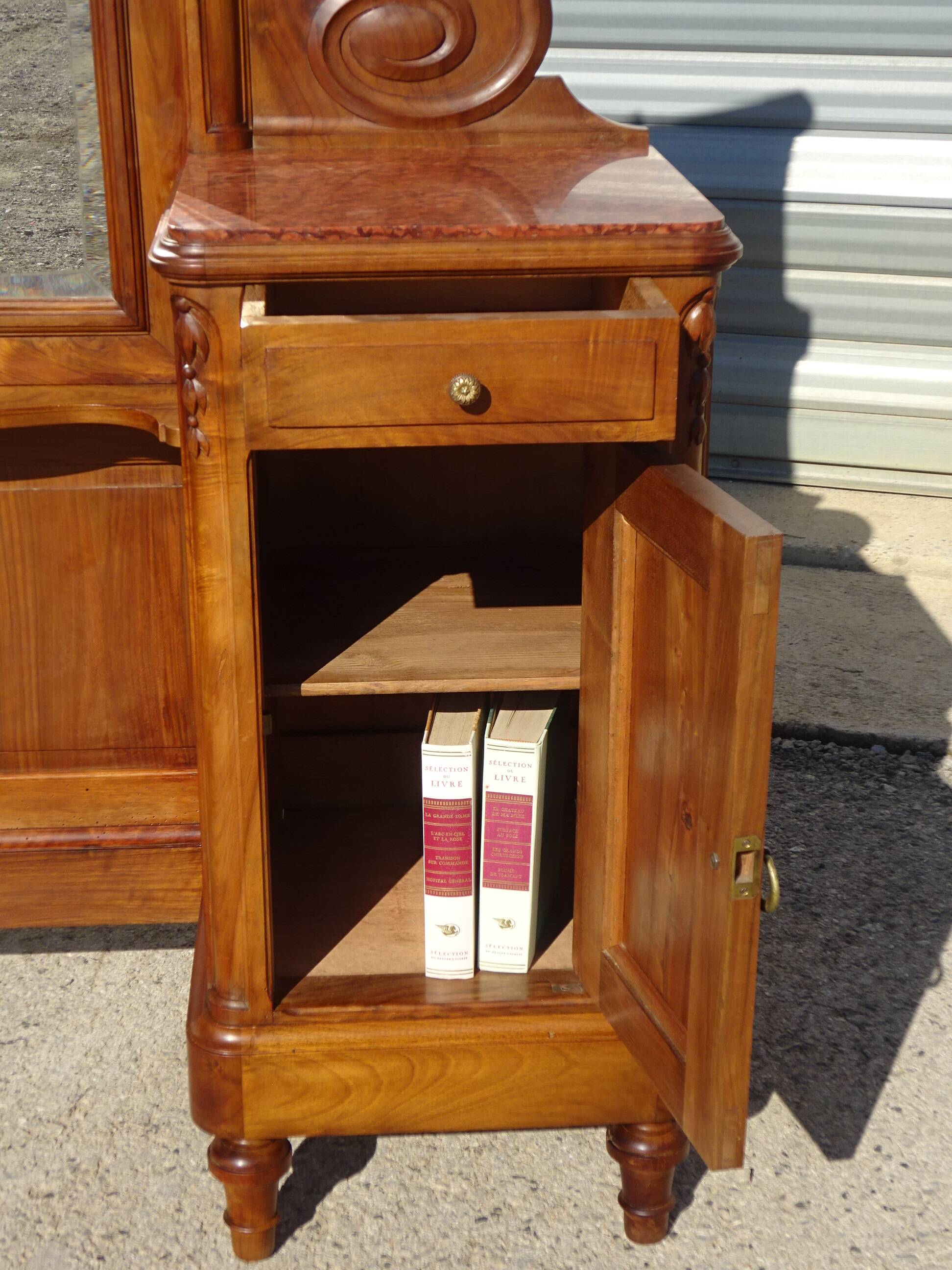 Antique walnut dressing table, Louis XVI style