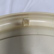 Round mirror in cream plastic, French house Syla, 70s