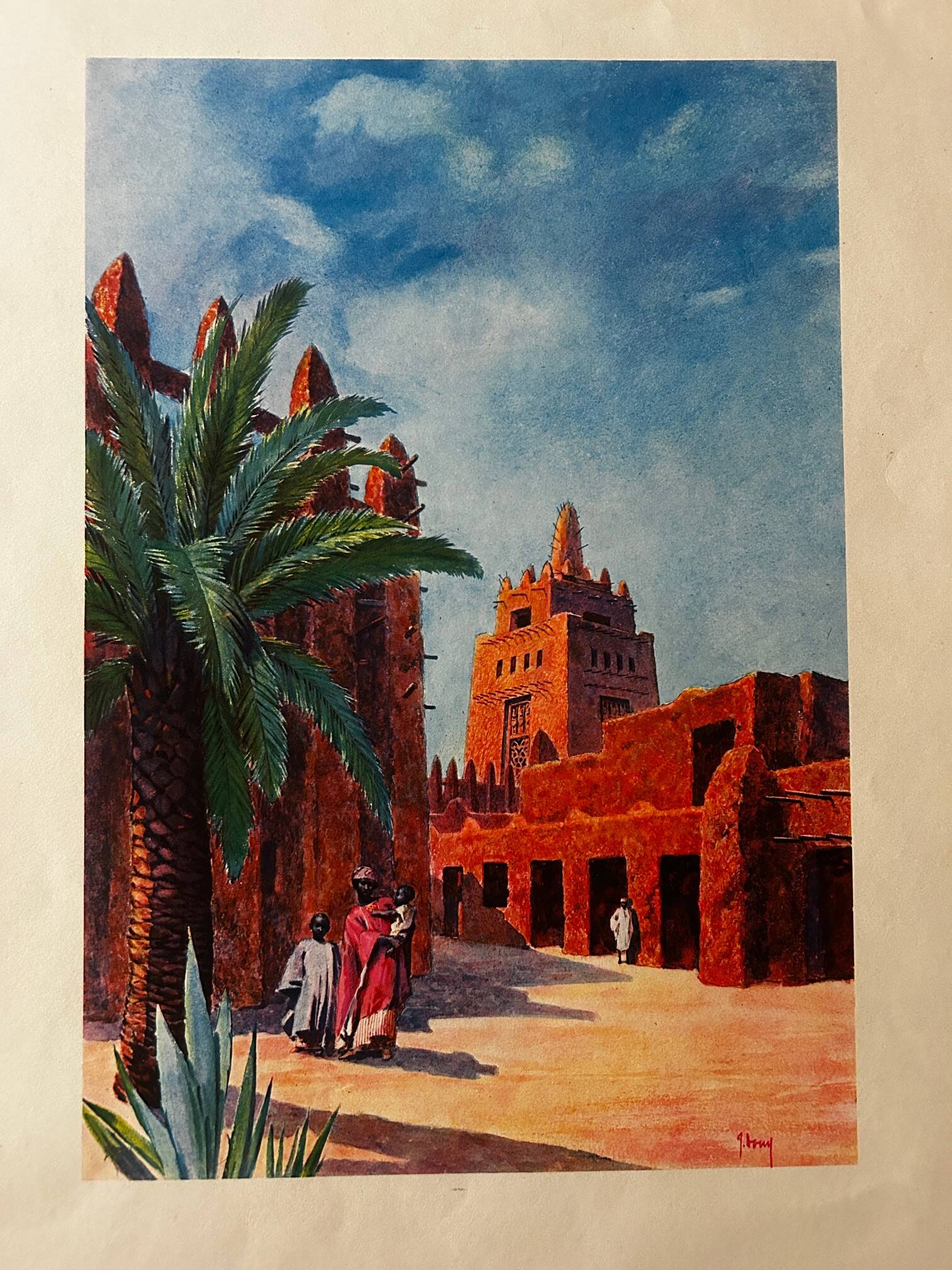 Orientalist lithograph from the 1950s