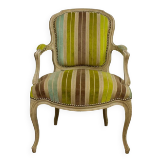 Fauteuil en velours gaufré de style Louis XV - vers 1950 France