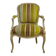 Louis XV style embossed velvet armchair - circa 1950 France