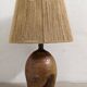 Lampe XXL en grès vernissé et corde de jute vers 1960