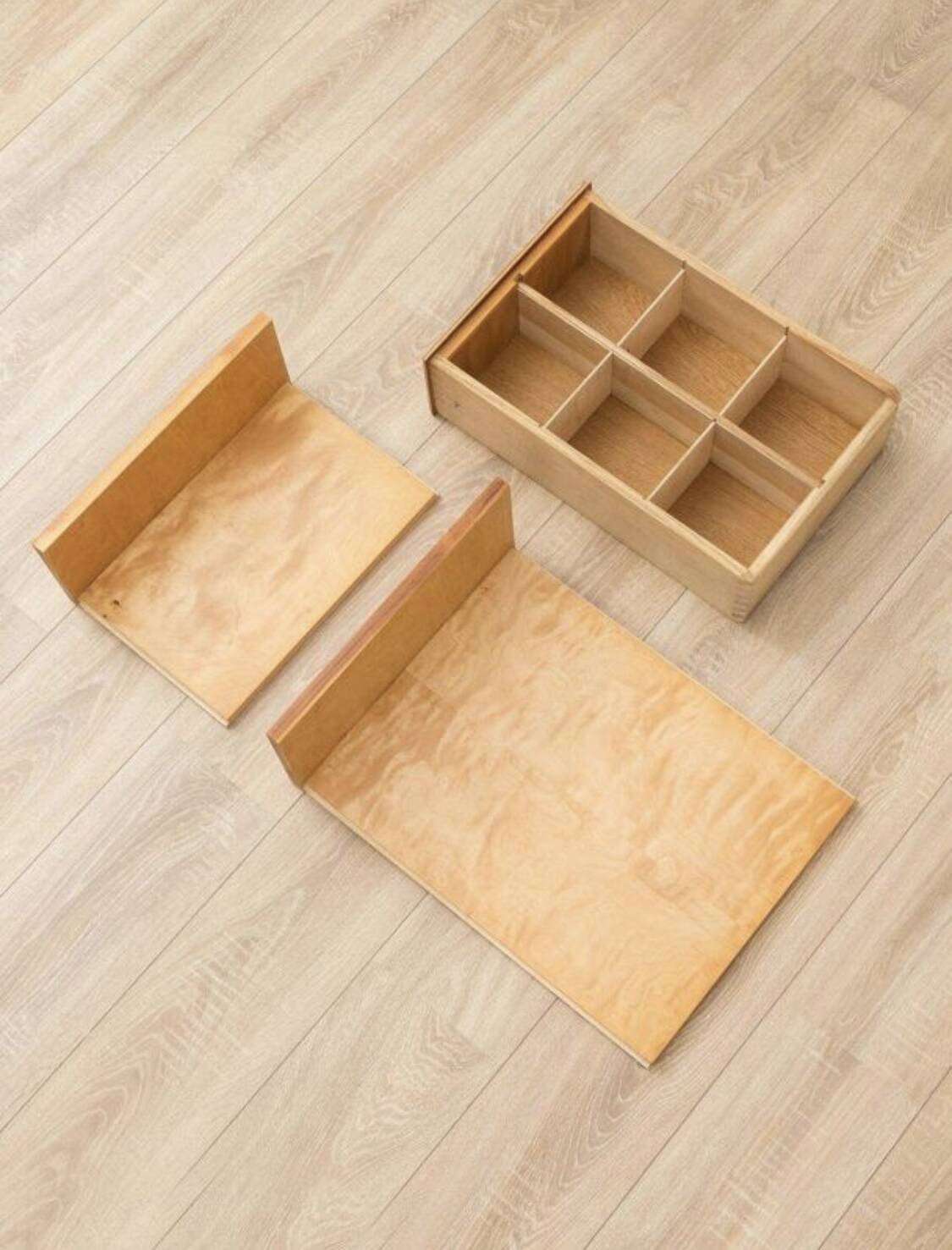 Vintage commercial counter in beech veneer 1950s