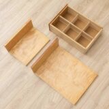 Vintage commercial counter in beech veneer 1950s