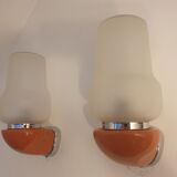 Pair of vintage 70s porcelain sconces