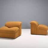 Exceptional Set of Two Bouclé 'Onda' Lounge Chairs by MetalArte, 1970s