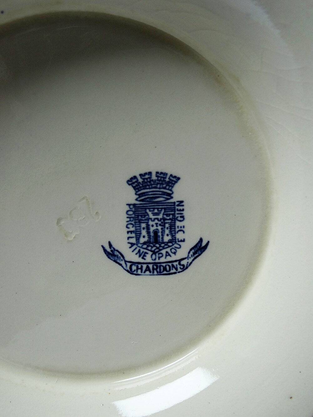 Antique cup 1890-1910 opaque porcelain ironstone Gien Chardons model