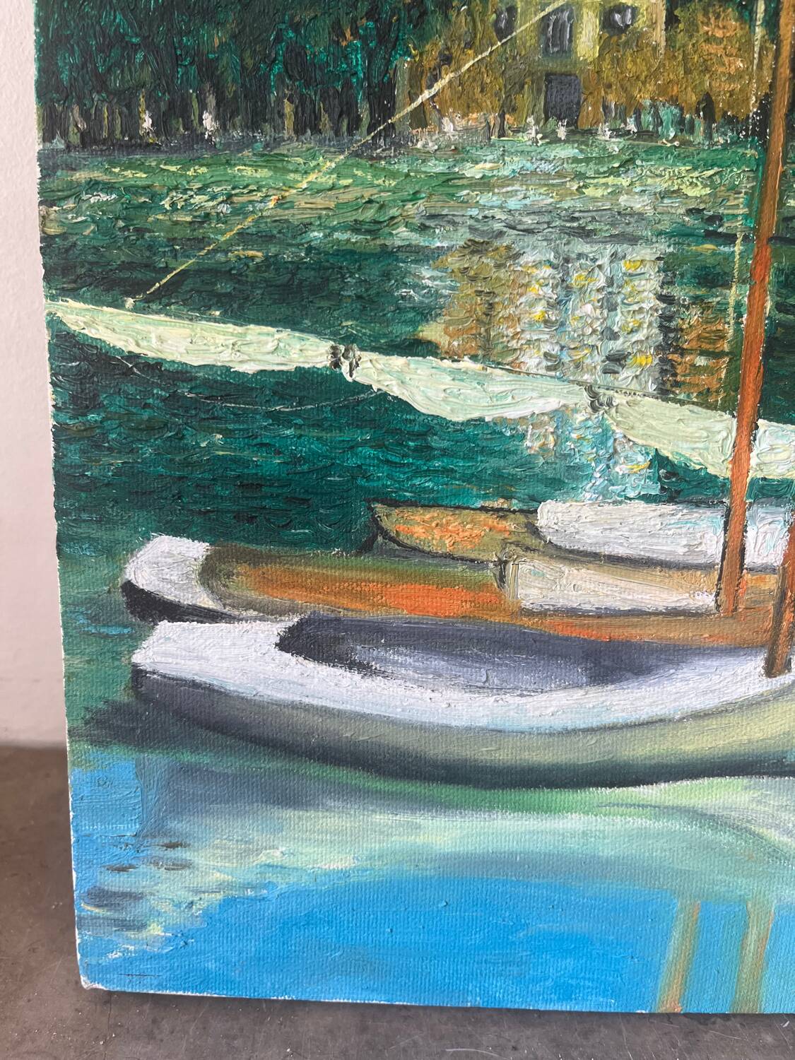 Riverboats on the Seine, signed