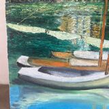 Riverboats on the Seine, signed