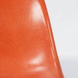Orange Set (6) Herman Miller Original Eames DSW Dining Side Shell Chairs