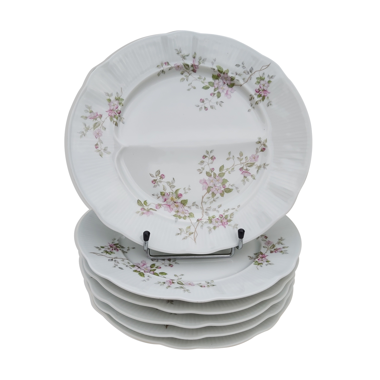 6 pillivuyt porcelain compartment plates