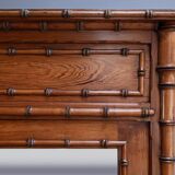 Armoire à Glace en Pitchpin esprit Bambou, Art Nouveau – Début XXème