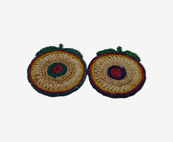 Lot de 2 dessous de plats en paille