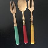 Set of brass dessert forks
