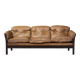 Vintage Mid-Century Danish Modern Cognac Leather 3-Seater Sofa, 1960s