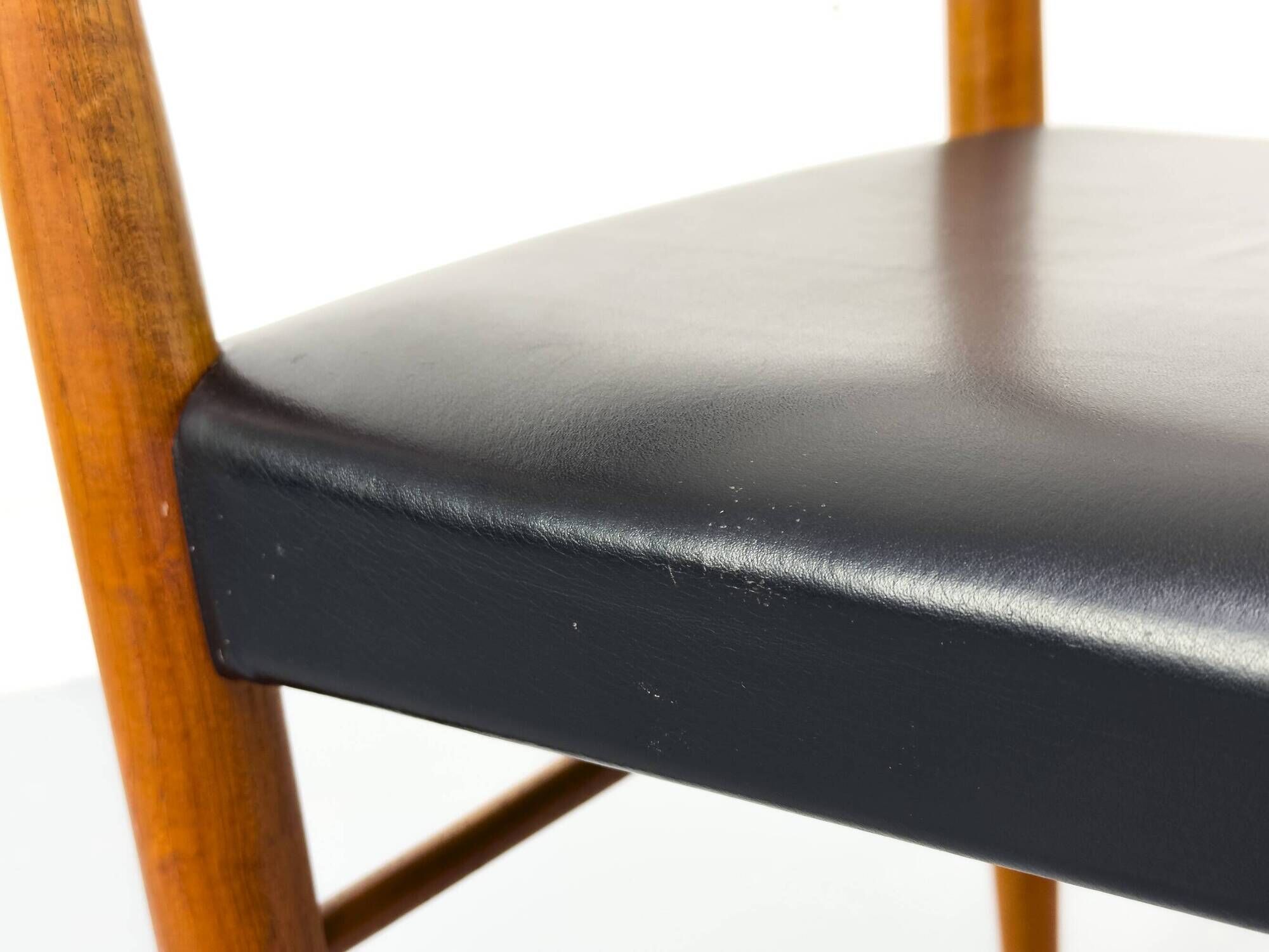 Teak and Leather Armchair by H. W. Klein for Bramin, 1960s