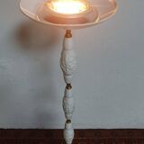 Halogen floor lamp from the 60s in marble ceramic and brass